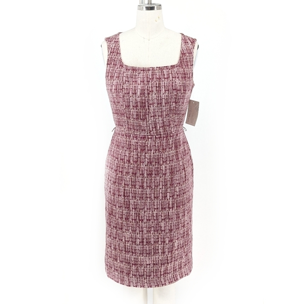 Ann Taylor Tweed Sheath Dress Purple 4P preppy Business casual classic fall